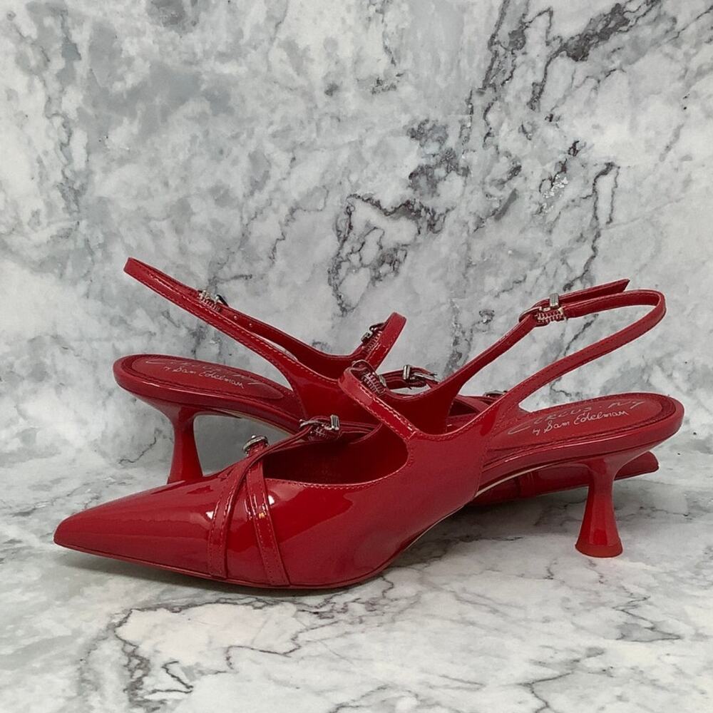 Circus by Sam Edelman Sz 8M Red Patent Fraya Slingback Pumps Pointed Toe T2-4 - Picture 4 of 9